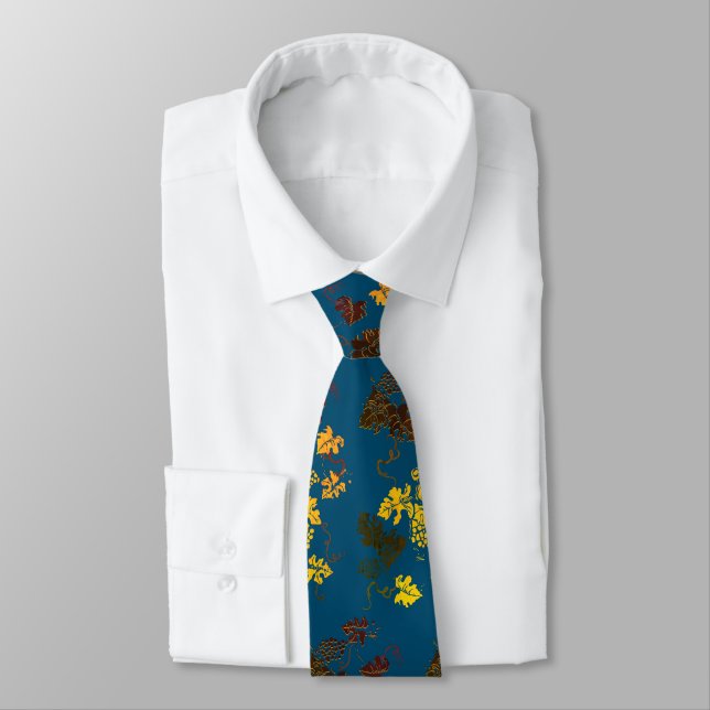 Grape Leaves Neck Tie (Tied)