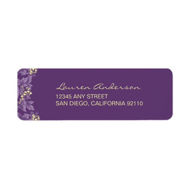 Grape Leaves Return Address Label (Front)