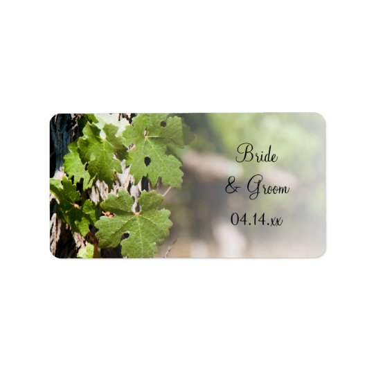 Grape Leaves Vineyard Wedding Favour Tags Address Label
