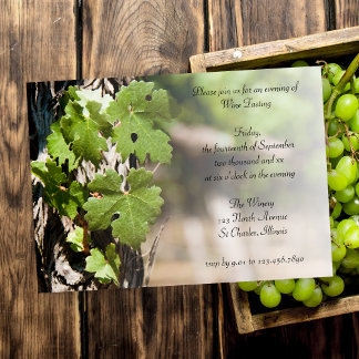 Grape Leaves Wine Tasting Party Invitation