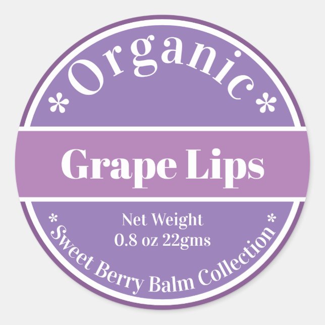 Grape Lips Purple DIY Balm Label Collection (Front)