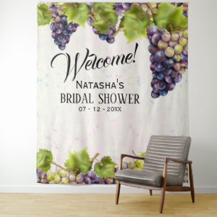 Grape Mediterranean Vineyard Garden Backdrop Tapestry
