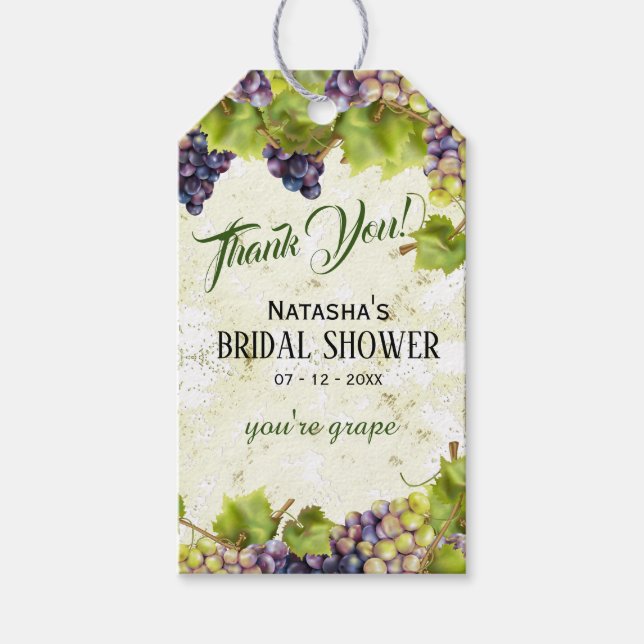 Grape Mediterranean Vineyard Garden Gift Tags (Front)