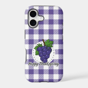 Grape on Violet Plaid - Happy Thanksgiving