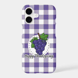 Grape on Violet Plaid - Happy Thanksgiving