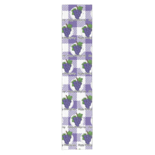 Grape on Violet Plaid - Happy Thanksgiving Short Table Runner
