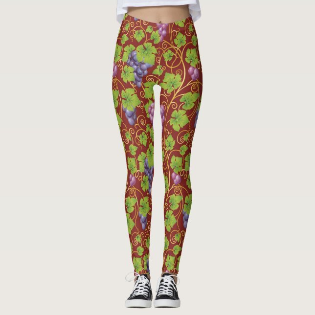 Grape Pattern Leggings (Front)