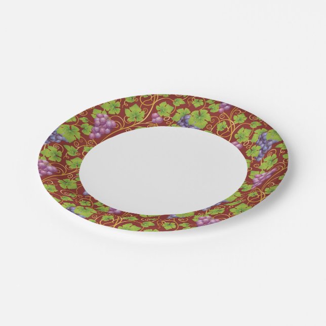 Grape Pattern Paper Plate (Angled)