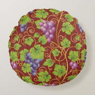 Grape Pattern Round Cushion