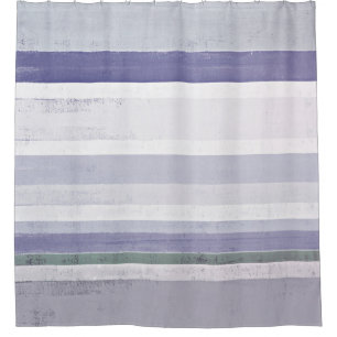 'Grape' Purple and Grey Abstract Art Shower Curtain