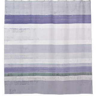 'Grape' Purple and Grey Abstract Art Shower Curtain