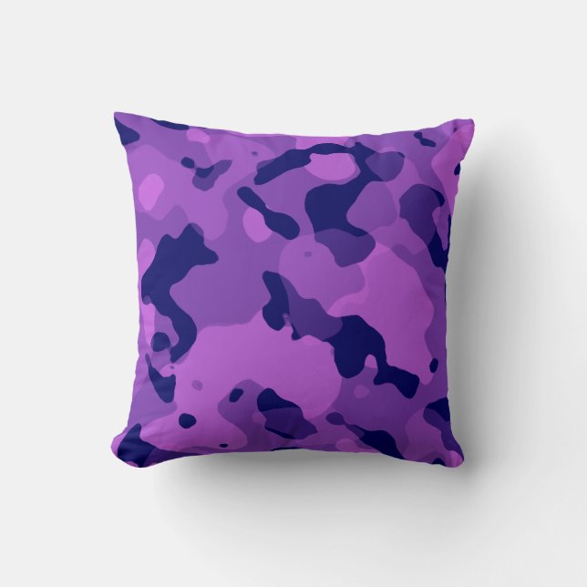 Grape Purple Camo; Camouflage Cushion (Front)
