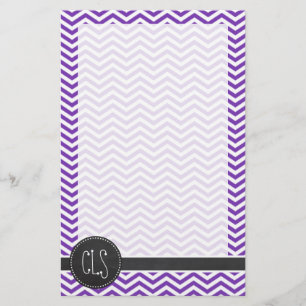 Grape Purple Chevron Stripes; Chalkboard look Stationery