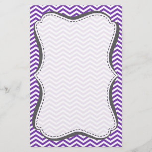 Grape Purple Chevron Stripes Stationery