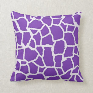 Grape Purple Giraffe Animal Print Cushion