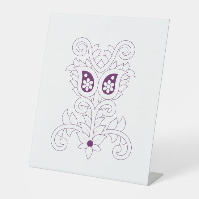 Grape Purple, Grape, Honey Flower decorative Pedestal Sign (Front)