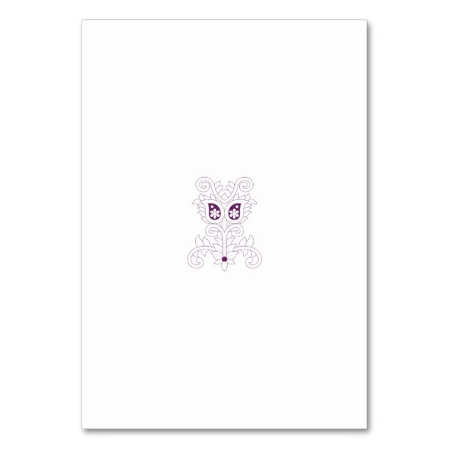 Grape Purple, Grape, Honey Flower decorative Table Number (Front)