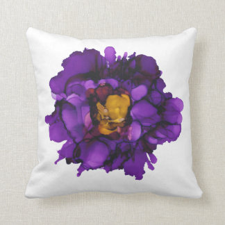 Grape/purple peony hand painted throw pillow