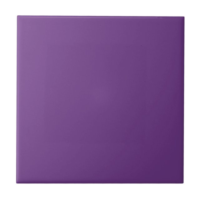 Grape Purple Personalised Violet Colour Background Tile (Front)