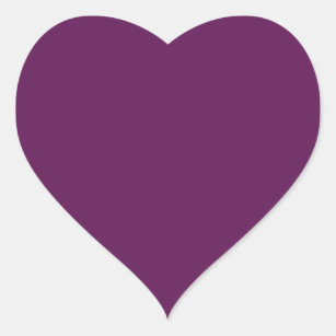 Grape purple (solid colour)  heart sticker