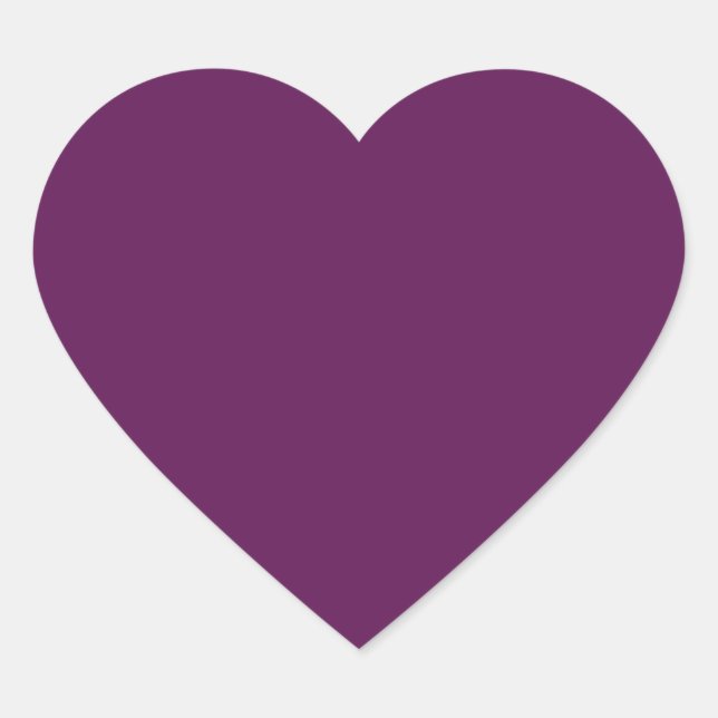 Grape purple (solid colour)  heart sticker (Front)