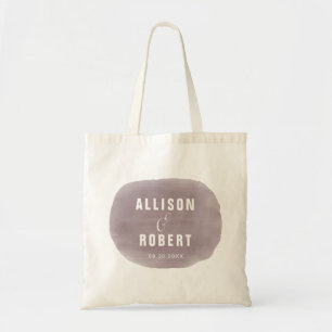 Grape Purple Watercolor Wedding Welcome Bag, Tote Bag