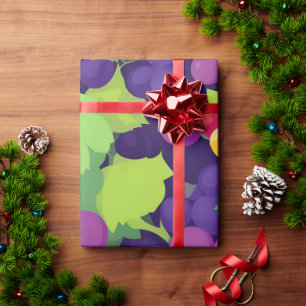 Grape Retro Colorful Personalized Pattern Wrapping Paper