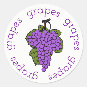Grape Rounds Classic Round Sticker