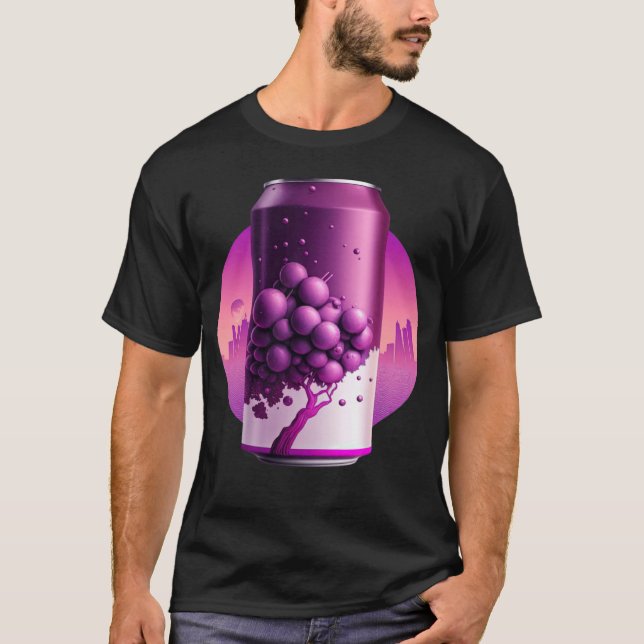 Grape Soda Synthwave 80s Retrowave Aesthetic  1 T-Shirt (Front)