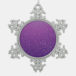 Grape Soda with Tiny Bubbles Background Art Snowflake Pewter Christmas Ornament