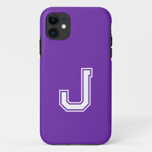 Grape Solid Colour   Minimalist Monogram iPhone 11 Case