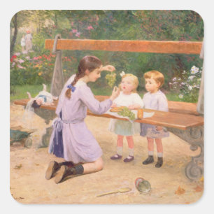 Grape tasting square sticker