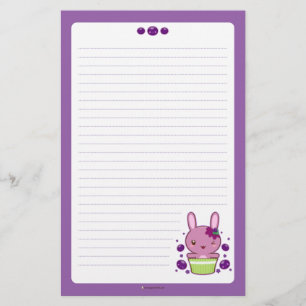 Grape Truffle Bunny Stationery