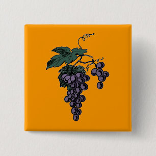 Grape Vine 15 Cm Square Badge