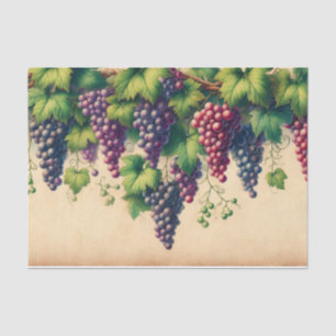 Grape Vine Border on Parchment Decoupage Tissue Paper