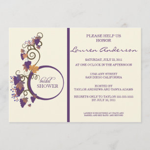 Grape Vine Bridal Shower Invitation