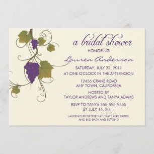 Grape Vine Bridal Shower Invitation