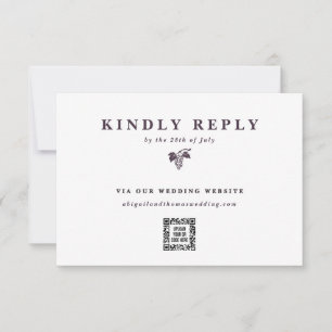 Grape Vine Electronic QR Code Wedding Web Site RSVP Card