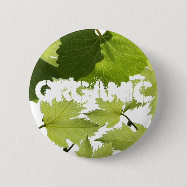 Grape Vine Green Leaves 6 Cm Round Badge (Front)