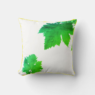 Grape Vine Green Leaves Cushion Throw Pillow
