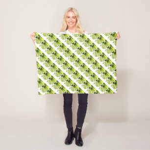 Grape Vine Green Leaves Fleece Blanket