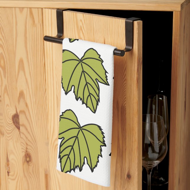 Grape Vine Green Leaves Grape Vine Tea Towel (Thirds Fold)