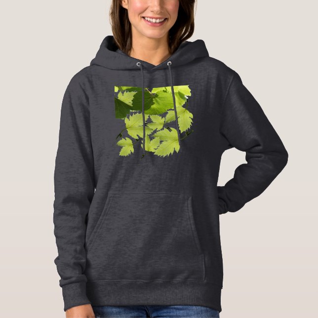 Grape Vine Green Leaves Hoodie (Front)