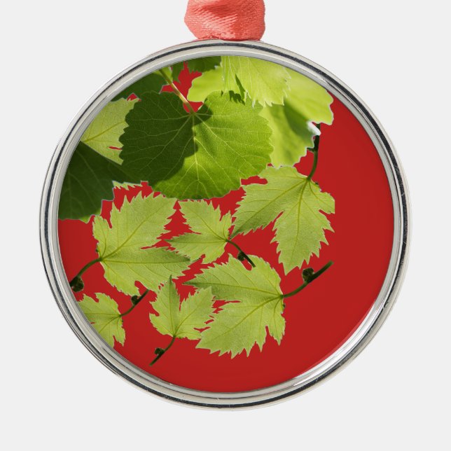 Grape Vine Green Leaves Metal Tree Decoration (Front)