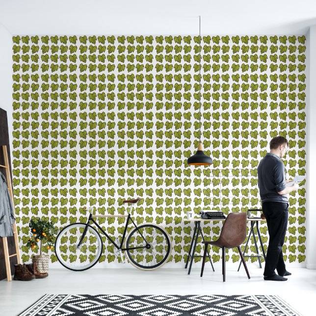 Grape Vine Green Leaves Vines Wallpaper (Living Room)