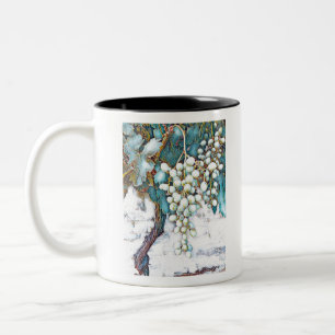 Grape vine painting Two-Tone coffee mug