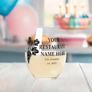 Grape Vine Restaurant Business Stemless Wine Glass