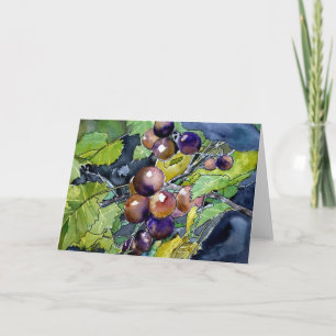 grape vine still life modern fruit greeting card