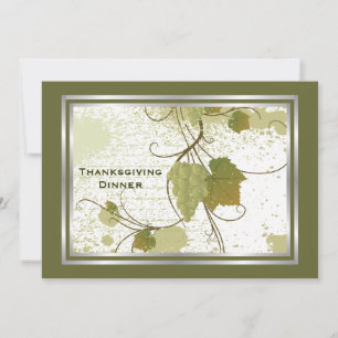 Grape Vine Thanksgiving Dinner Custom Invitation
