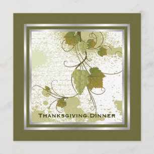 Grape Vine Thanksgiving Dinner Custom Invitation